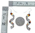 Multicolor Sterling Silver Native American Spiral Beaded Hook Dangle Earrings AX127623